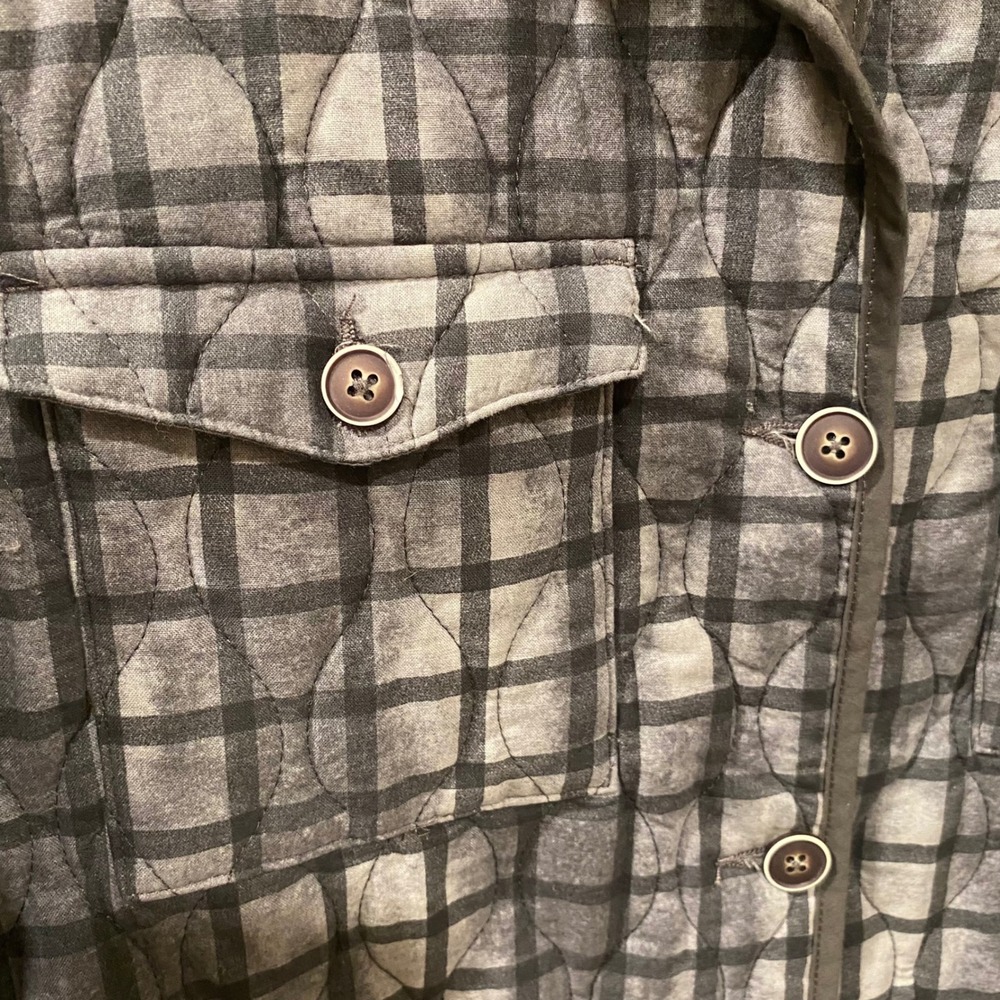 TERRA & SKY Gray Plaid Quilted Shacket Jacket Size XXXL(22) Gorpcore Cabin - Picture 5 of 15